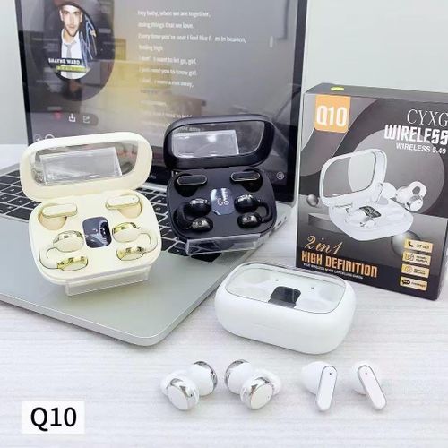 TWS Q10 Double (2-in-1) high definition Al Wireless Earbuds