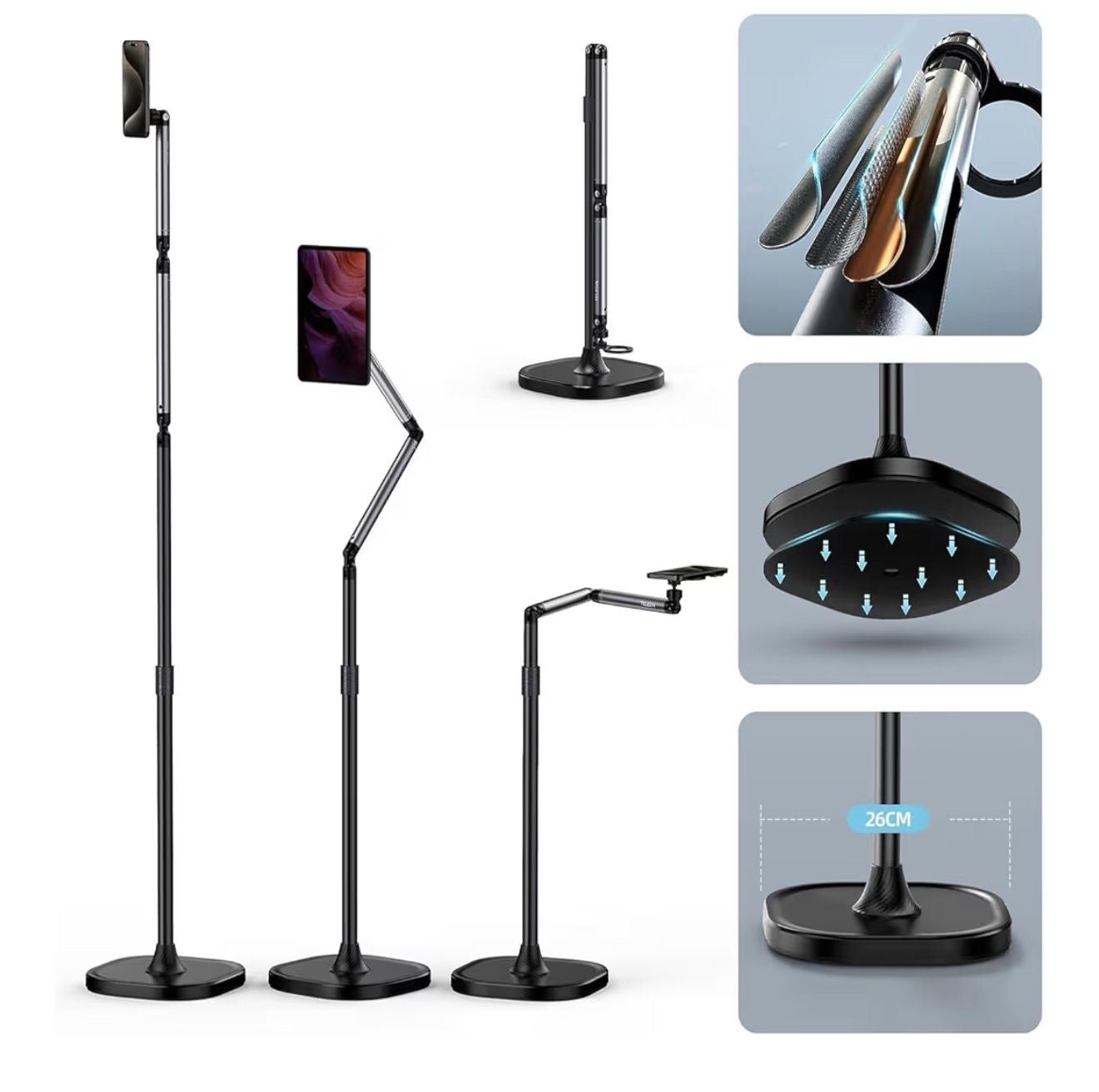 TELESIN Magnetic Phone Tablet Floor Stand