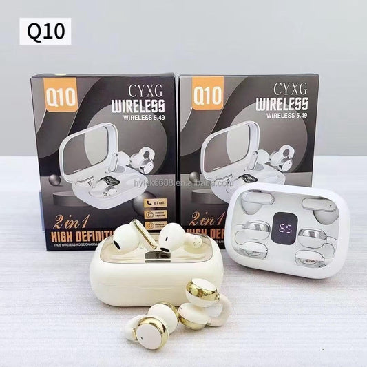 TWS Q10 Double (2-in-1) high definition Al Wireless Earbuds