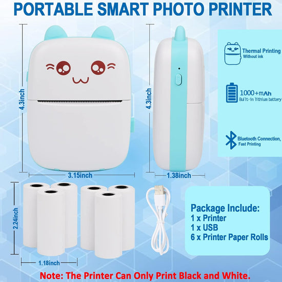 Mini Pocket Wireless Bluetooth Thermal Printer